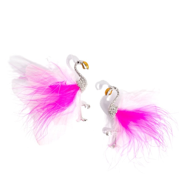 Jewelry - Pink Feather Flamingo Earrings